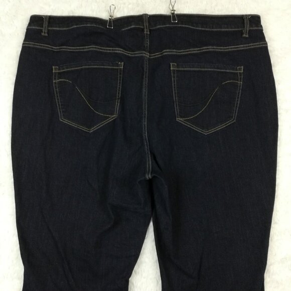 Lane Bryant Womens Jeans Boot Cut Blue Denim Dark Wash Genius Fit Plus 28 - Picture 4 of 11